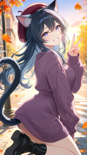 P にゃんにゃん秋コーデ