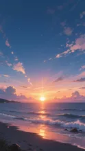 夕陽に染まって