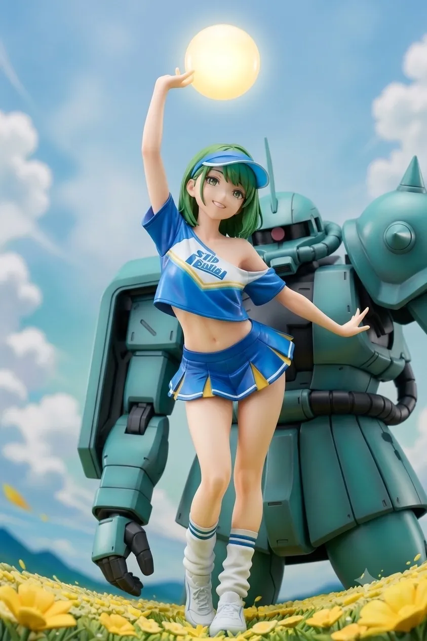 今日を頑張ってる人も、今日は頑張ってない人も、みんなまとめて応援したい、ザクとチアガール！…フィギュア…緑