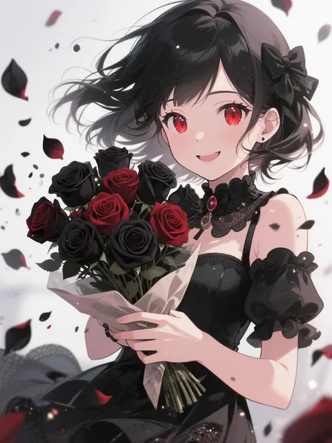 ultra-detailed、anime style - 闇に咲く薔薇