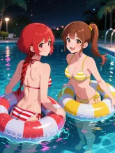 双子のナイトプール