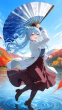 P　秋風を舞い上げる