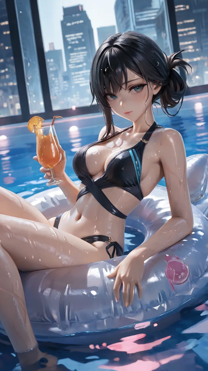 ナイトプールで出会った女