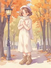 まだマフラーの季節では無いかな… — 湯豆腐氷菓さんのAIイラスト