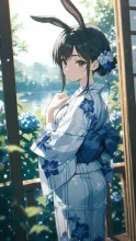 涼やかな浴衣の試着·初夏チャレンジ の投稿作品