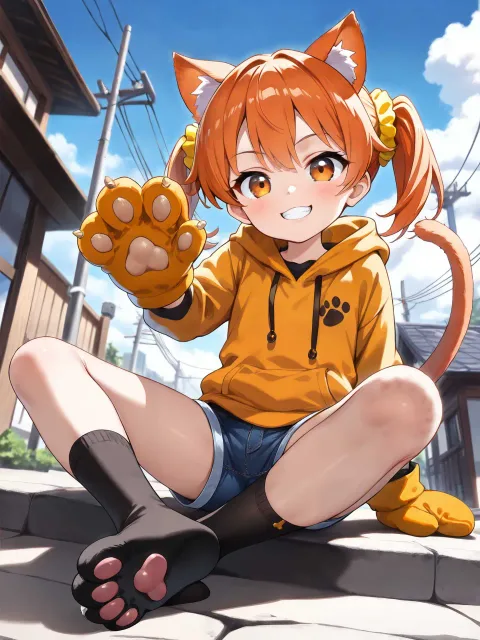 みかん🍊「みかん食べるニャ♪」