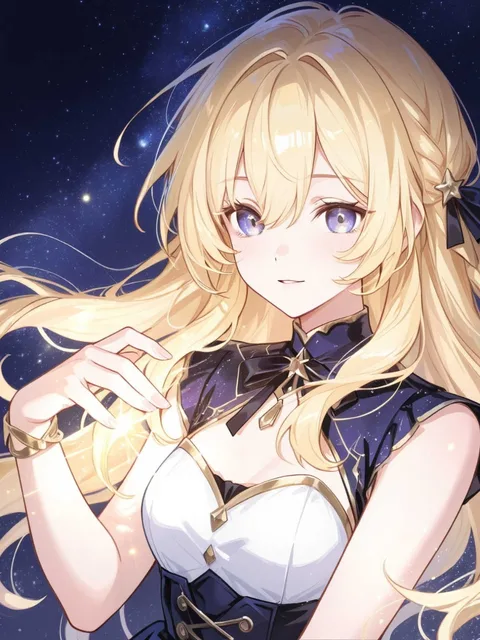 星降る夜空 少女