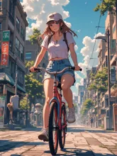 自転車女子 — LuceさんのAIイラスト