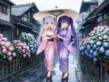 梅雨の季節の小道にて(うちの双子ちゃん達シリーズ)