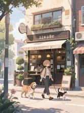 犬と朝の散歩·チャレンジ の投稿作品