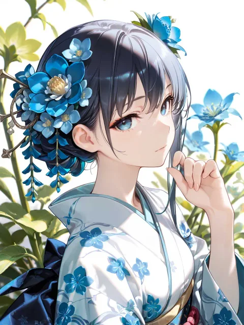 1girl、solo - 竜胆の擬人化