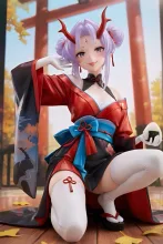 お団子ツインテールの鬼っ娘…舌だ出しフィギュア…紫