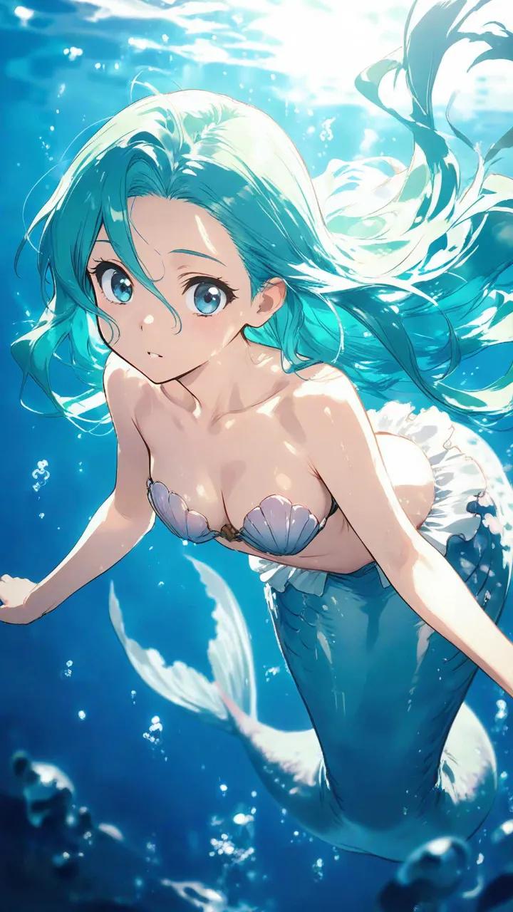 幻月の再光プロ, イラスト, アニメ風 - 真夏の人魚姫 / ショウ