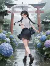 「穂蔵 灯子(ほのぐら とうこ)」の紫陽花寺 — Temple Art AI art on SUPPART