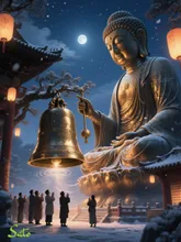 除夜の鐘を突く大仏様