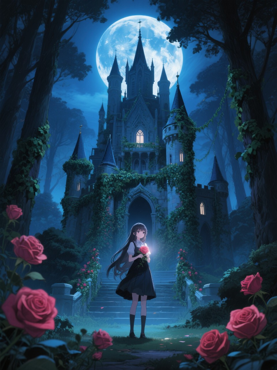 朽ちた城と少女