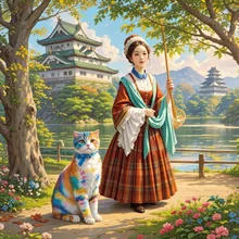弘前城と釣り
