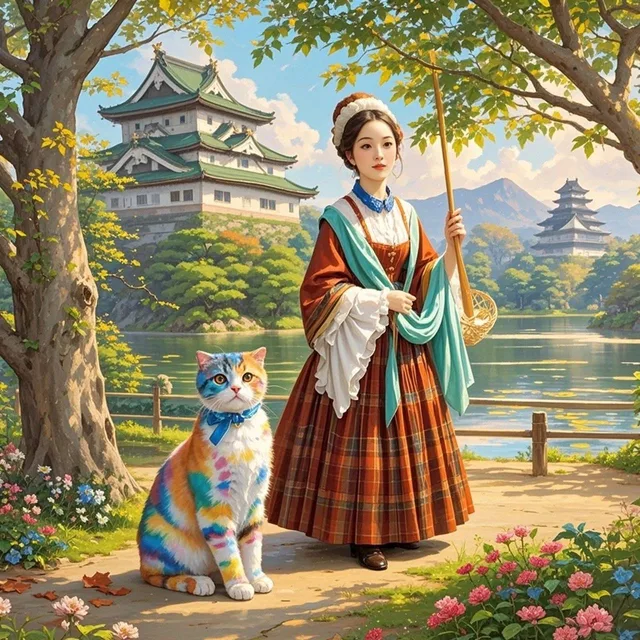 弘前城と釣り