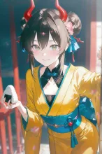 お団子ツインテールの鬼っ娘…茶