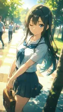 遅いよ、もう！‥‥それで、私の制服を見た感想は？