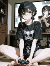 真夜中のゲーム三昧… — 湯豆腐氷菓さんのAIイラスト