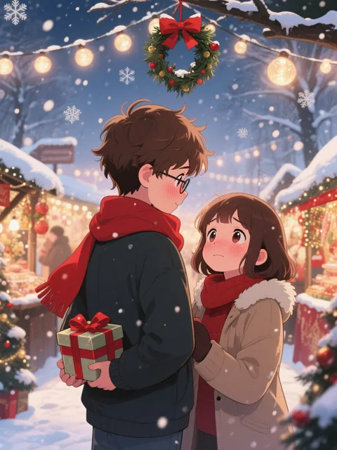 Nervous Boy’s Christmas Confession Under Mistletoe