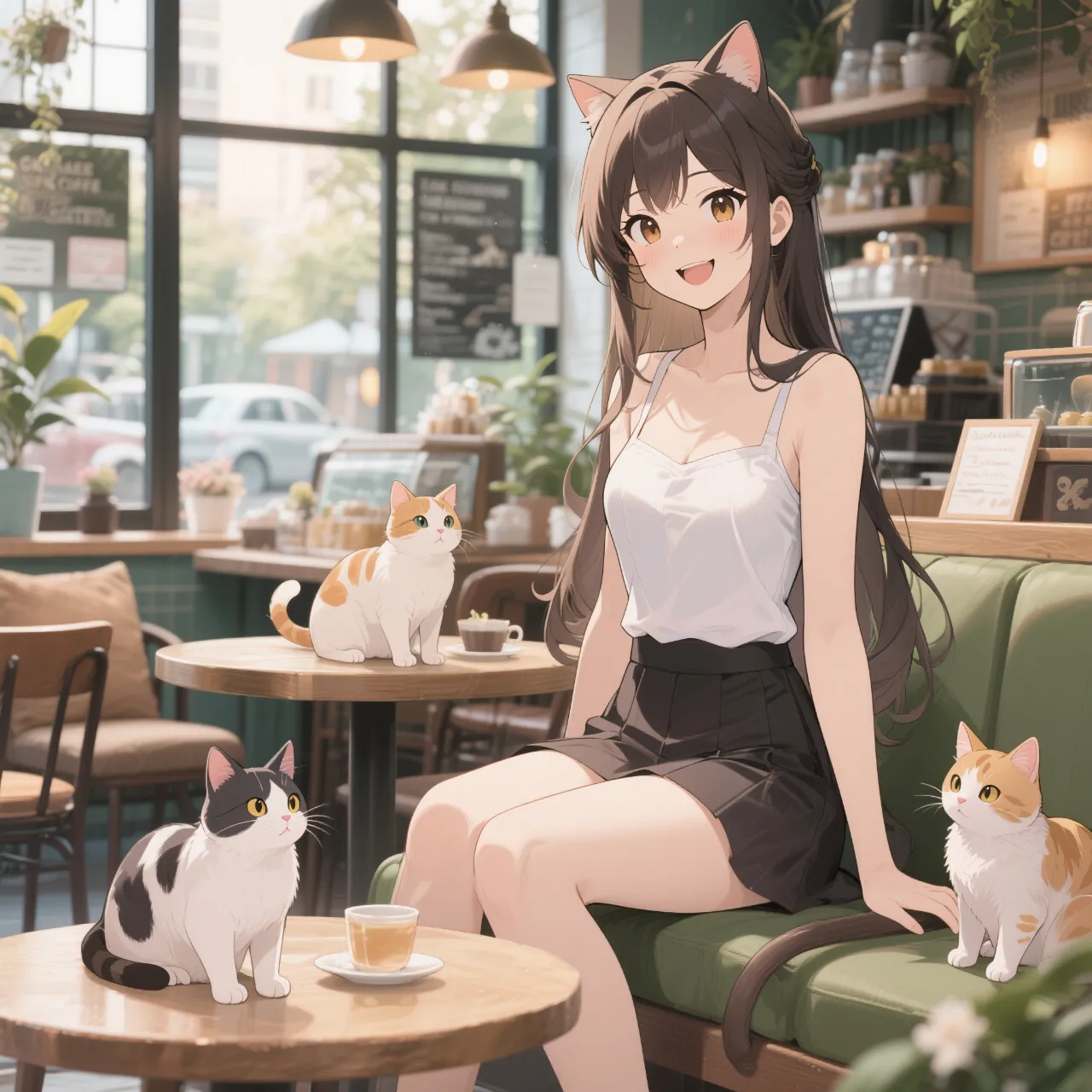 美女と猫カフェ