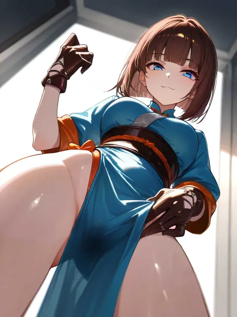 グローブの健康的で色っぽいボクサー美少女の少女 - くノ一