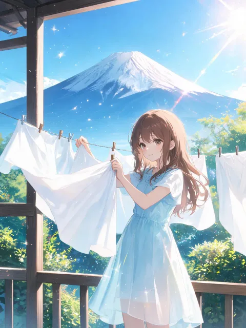 1人の娘、春過ぎて、夏来るらし、白たへの、衣干したり