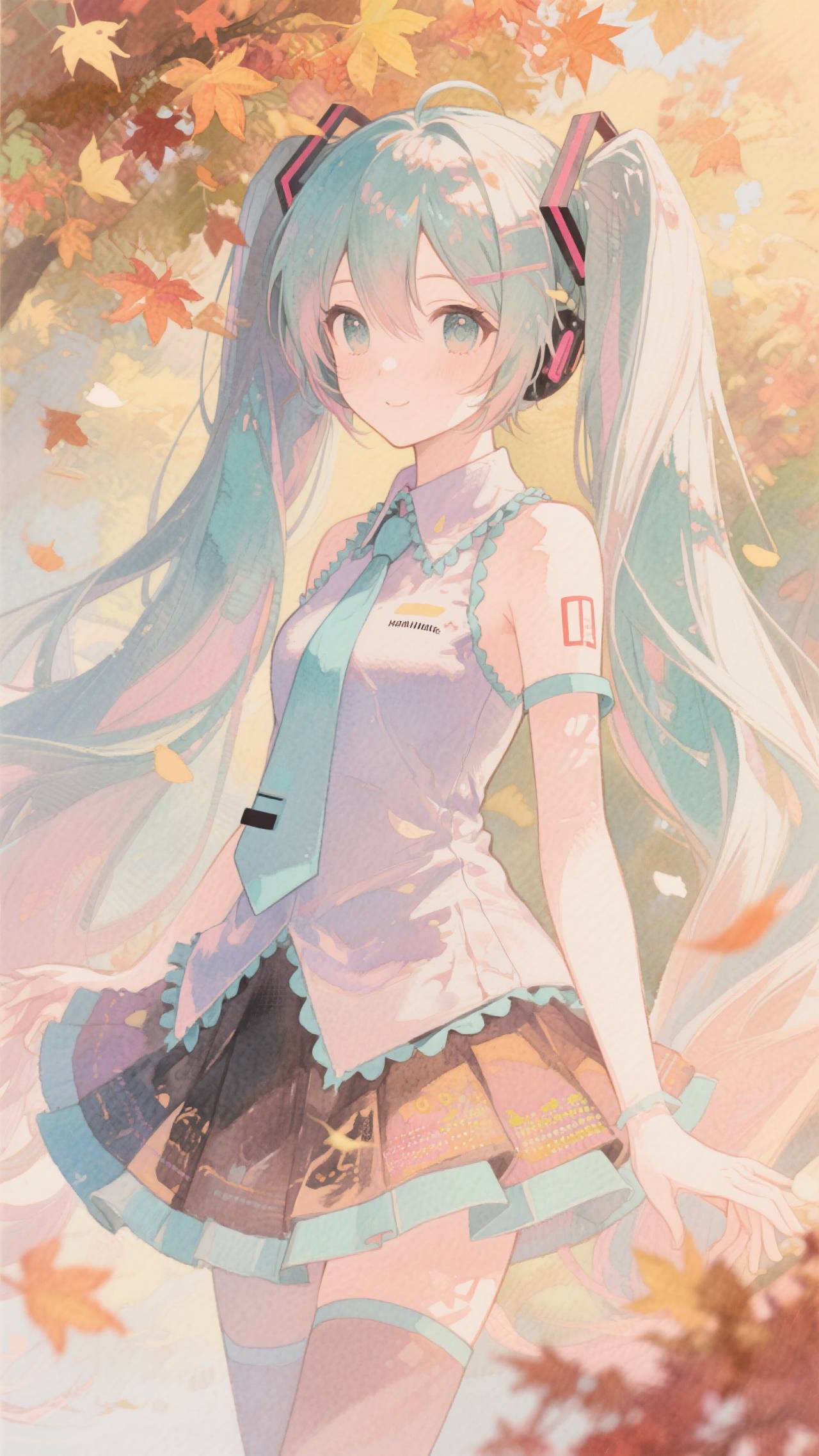 初音ミク🎶×秋バージョン🍂 — 𓃠フワフワ猫の甘々天使🪽ニャルル🤍さんのAIイラスト