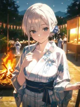 縁側の浴衣美人·夏の夕涼み の投稿作品