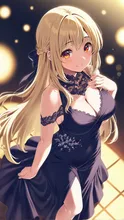 パーティーに参加するワクワクする金髪美女