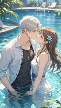 プールでLoveX2デート👫💓 — SUPP335599664さんのAIイラスト