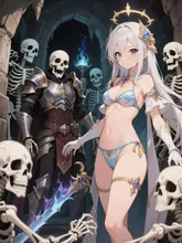 スケルトンに囲まれた聖女様