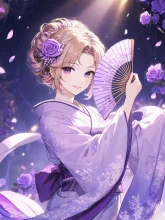 扇子と一緒に舞う