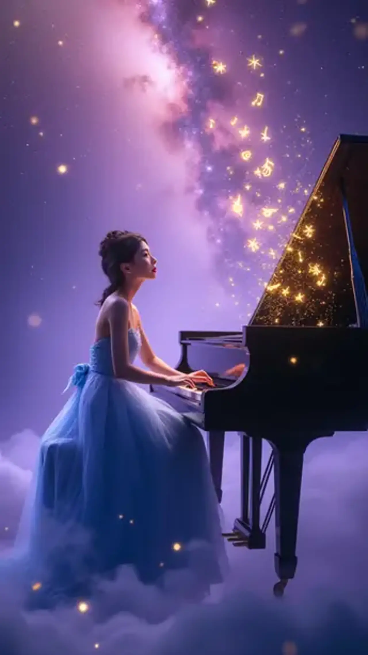 With the piano keys as her vessel, she composes a romantic b…