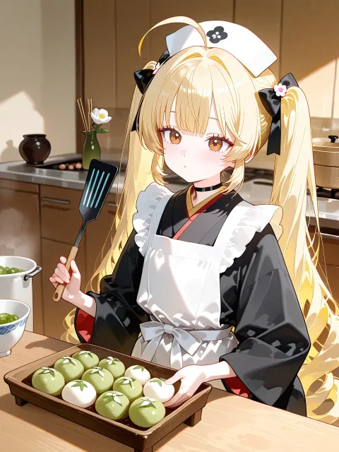 和菓子と黄色ちゃん