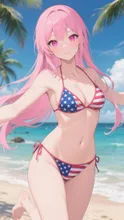 ピンク髪娘💕アメリカン気分❤️