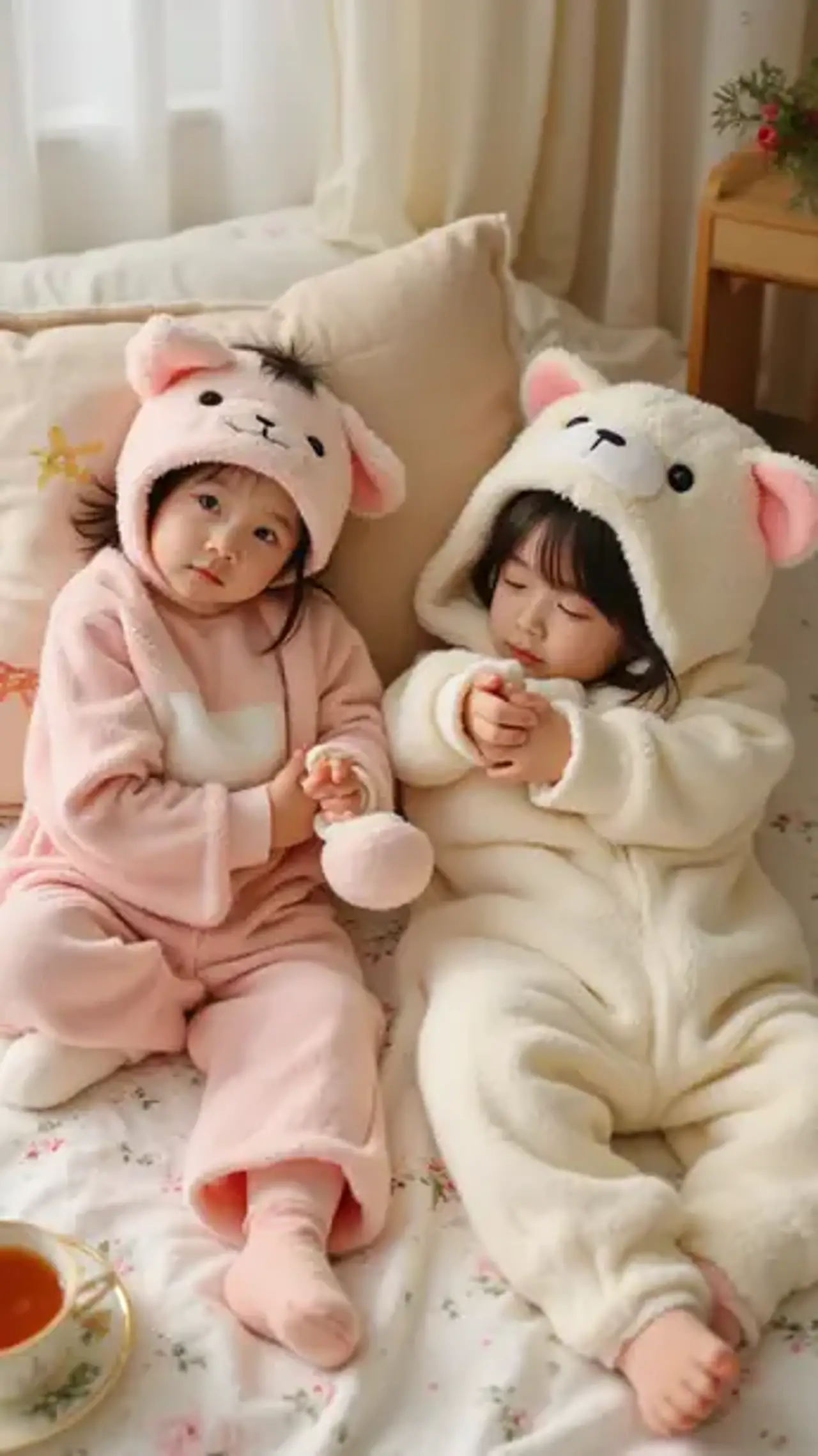 Paws and pajamas make perfect partners."