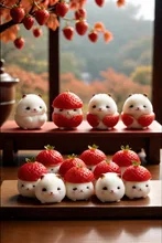 秋限定和菓子 いちごを着ちゃった私達