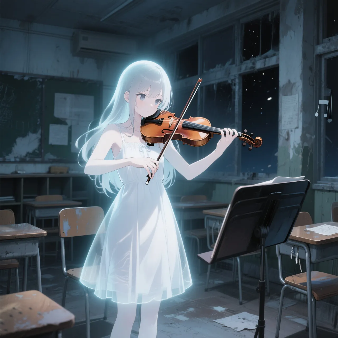 高精度アニメ - 廃校の音楽室 / SUPP349247462