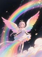 虹色の翼 — 虹色イラストのAIイラスト|SUPPART