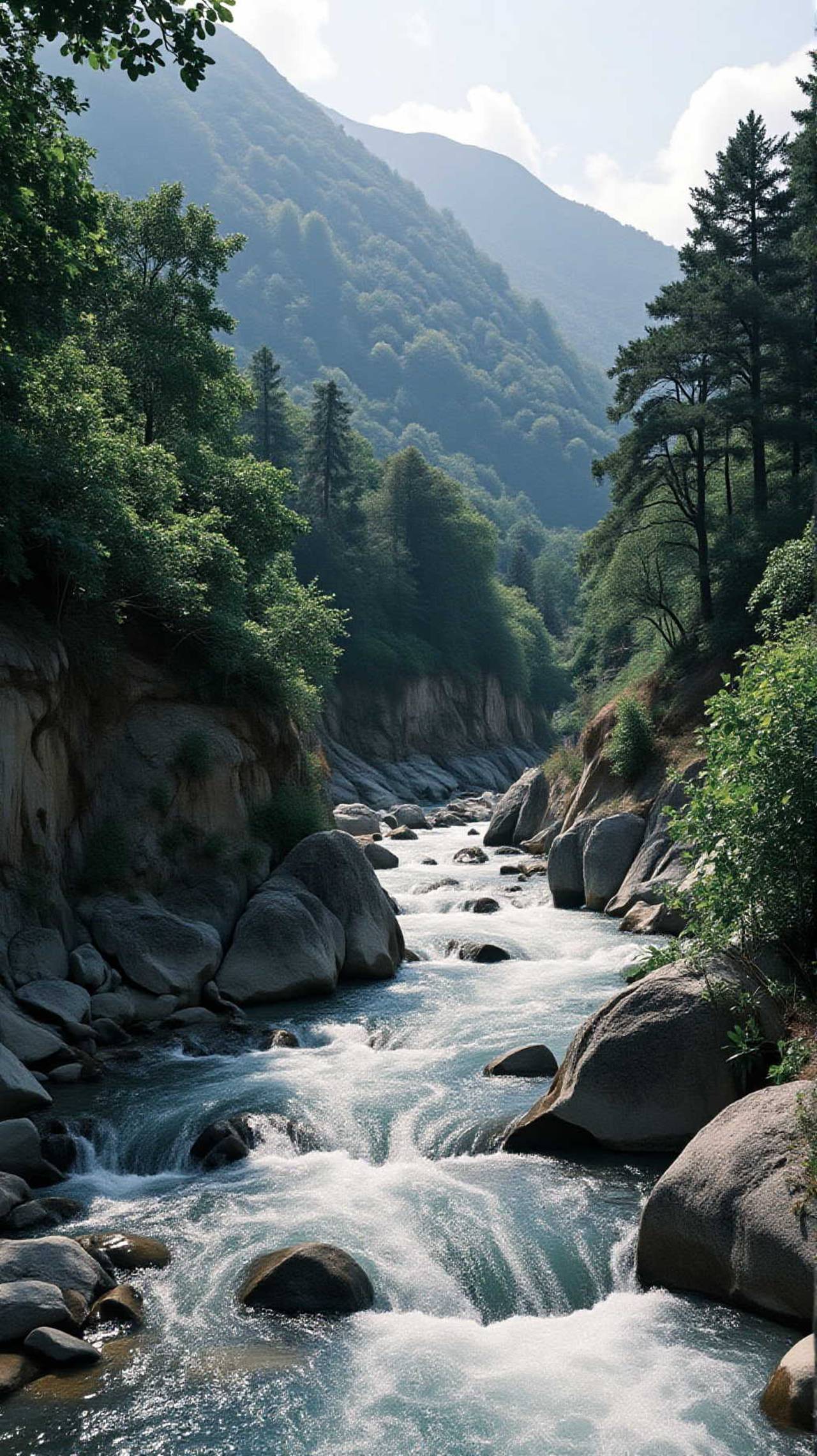 Landscape Narrow River Walk Valley