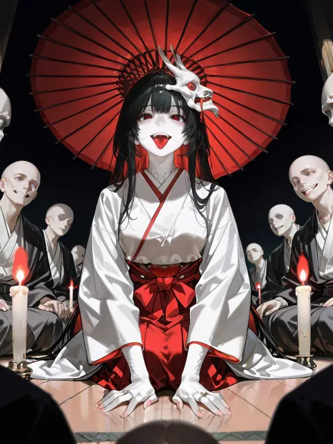 This dark and surreal digital… - 百物語の少女