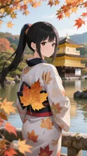 紅葉と金閣寺 — 紅葉イラストのAIイラスト｜SUPPART
