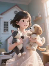 ぬいぐるみでままごと遊び