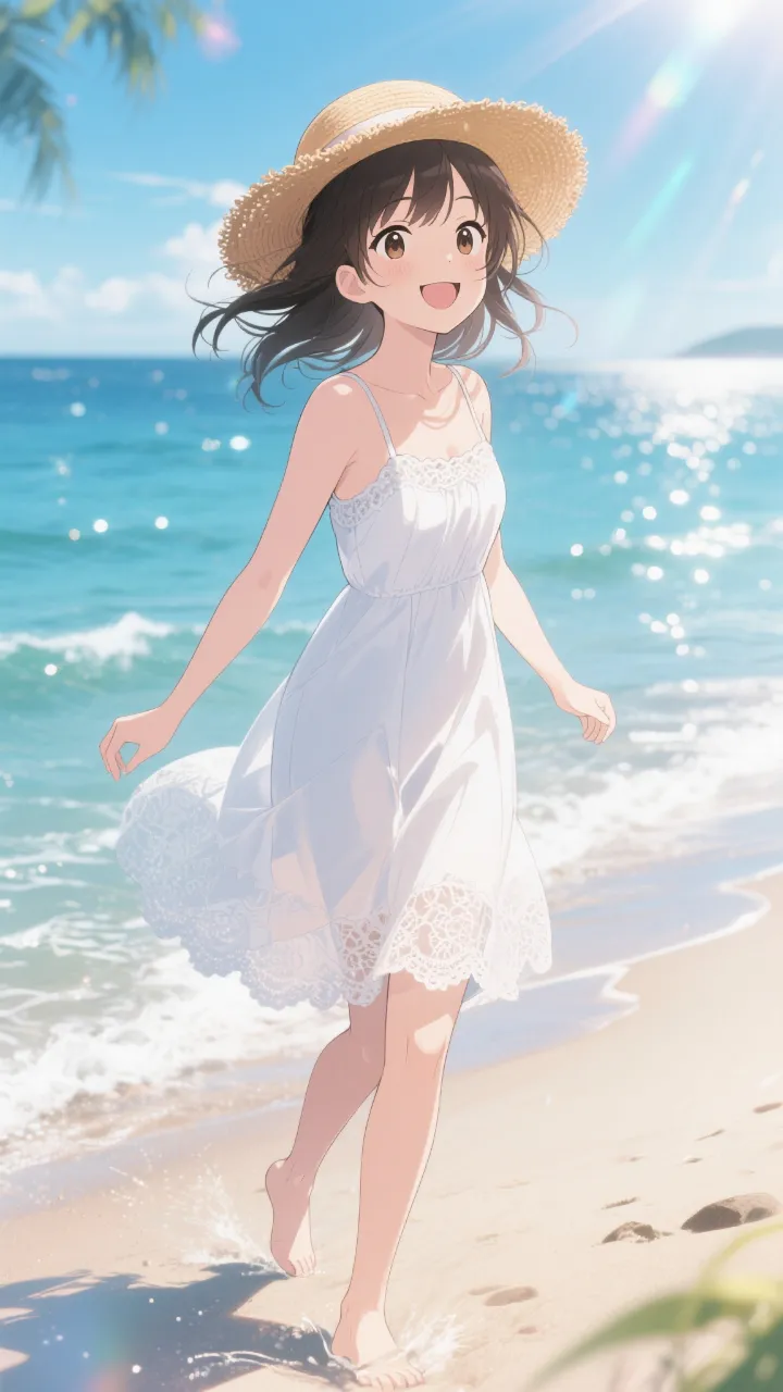S　白いワンピースと青いきらめき