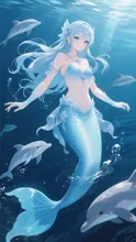 人魚とイルカ。