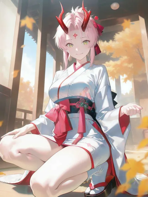 優しく微笑む鬼の姫