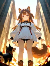 ケルベロス娘(幼女) — 犬イラストのAIイラスト｜SUPPART